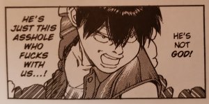 Panel from Opus, "he's not god"