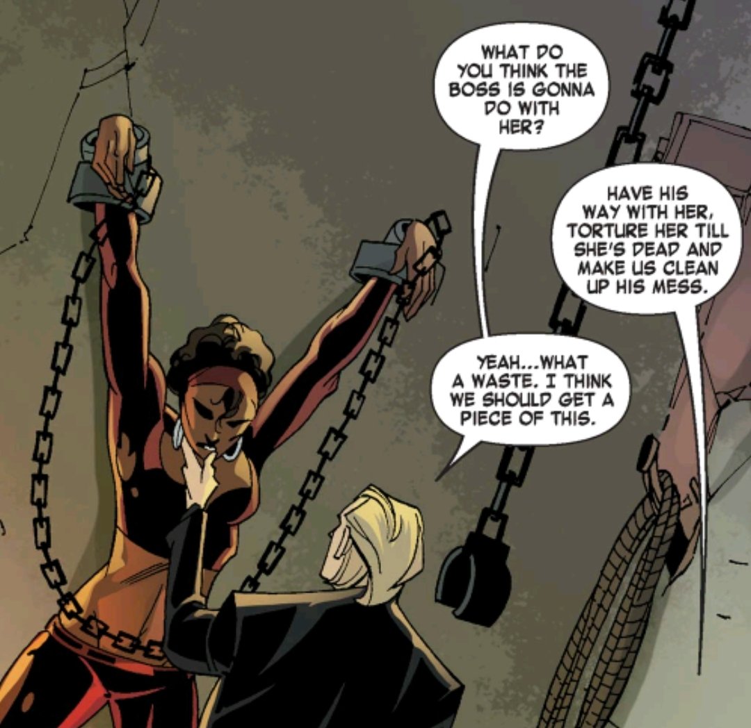 Misty Knight chained up about to be raped