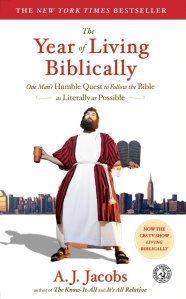 the year of living biblically book cover, a.j. jacobs dressed in robes