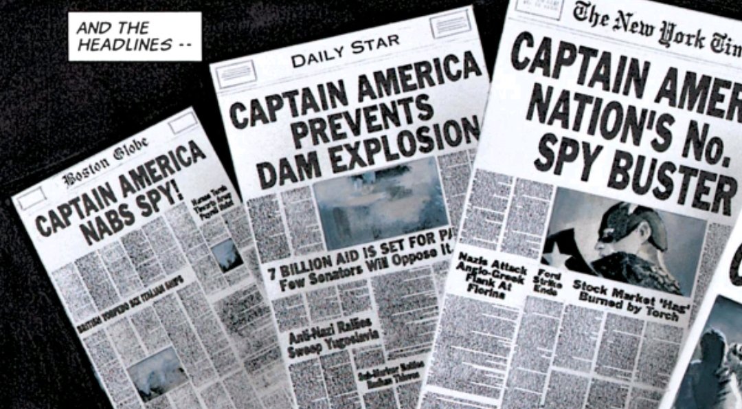 Captain America newspaper headlines