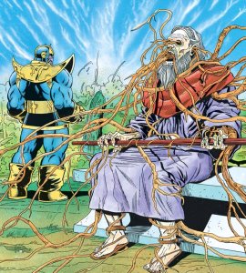 the gardener with his plants coming out his eye sockets.