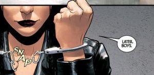 Jessica Jones snapping handcuff chains
