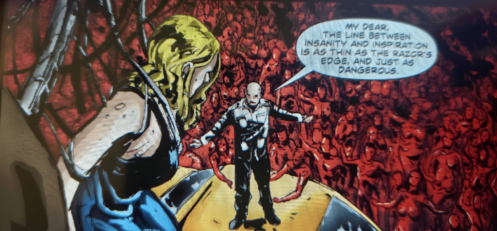 Hellraiser omnibus panel with woman tied up in hell